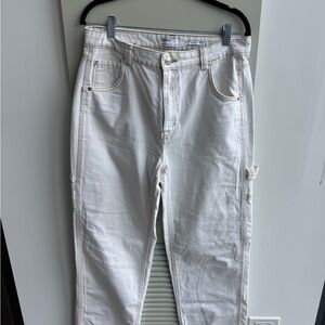 Bershka Women's Straight Leg White Jeans